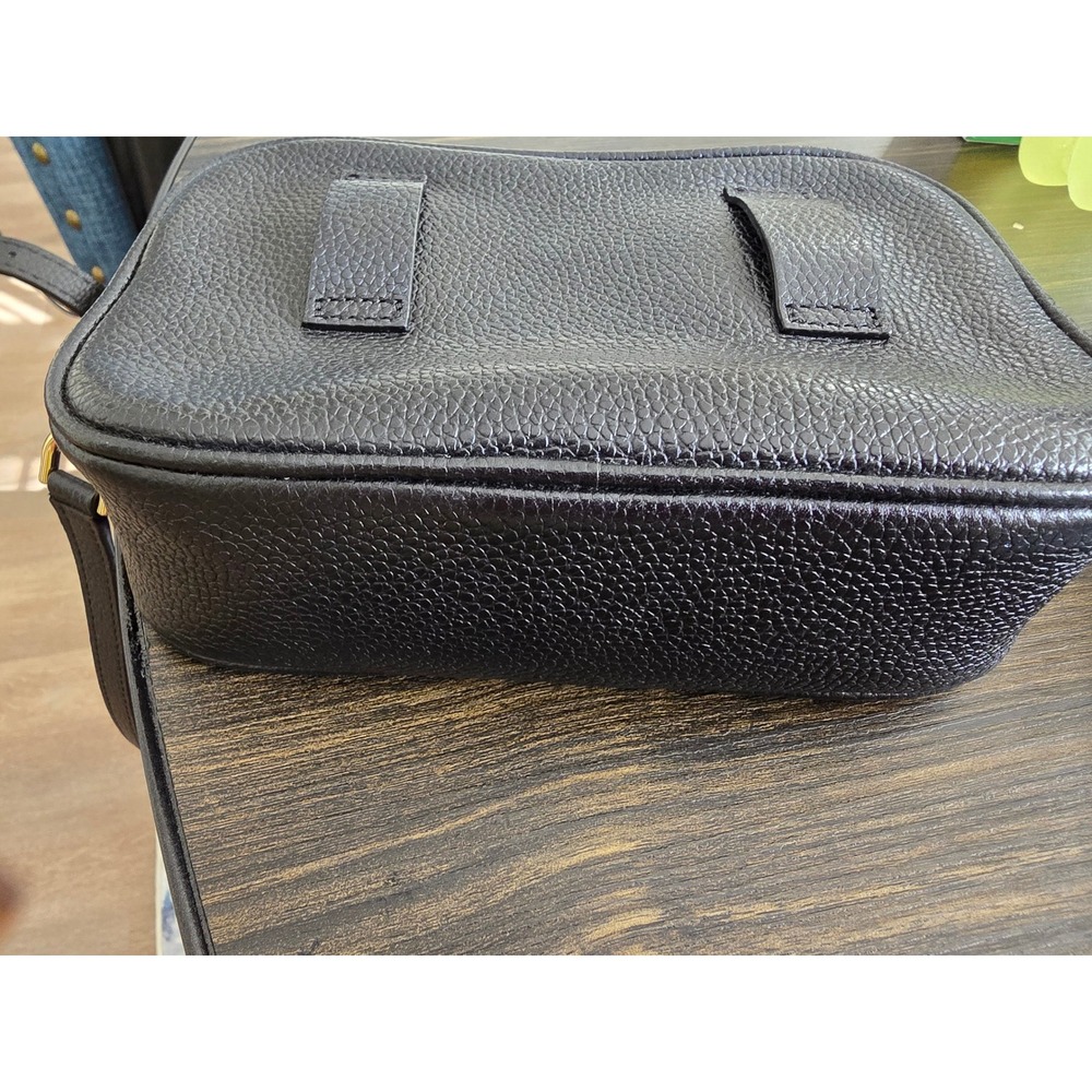 Michael Kors Black Leather Camera Bag Crossbody‎ Shoulder Bag Gold Hardware - Picture 5 of 8